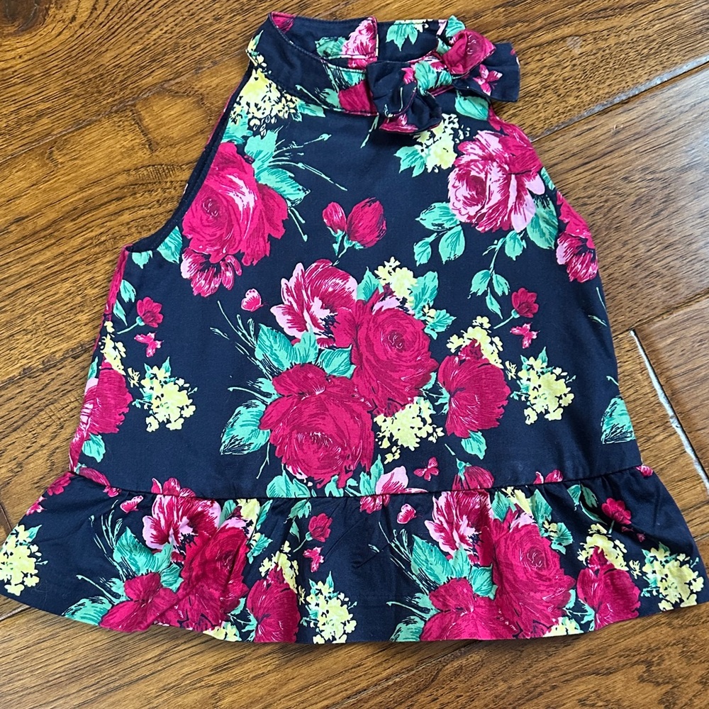 Beautiful Floral Sleeveless Top with Bow